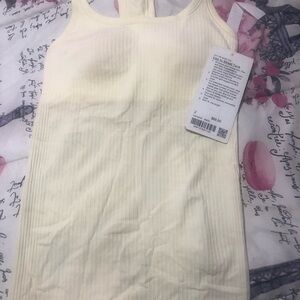 Luluemon Ebb to StreetRibbed Scoop Neck Tank Top - Cream